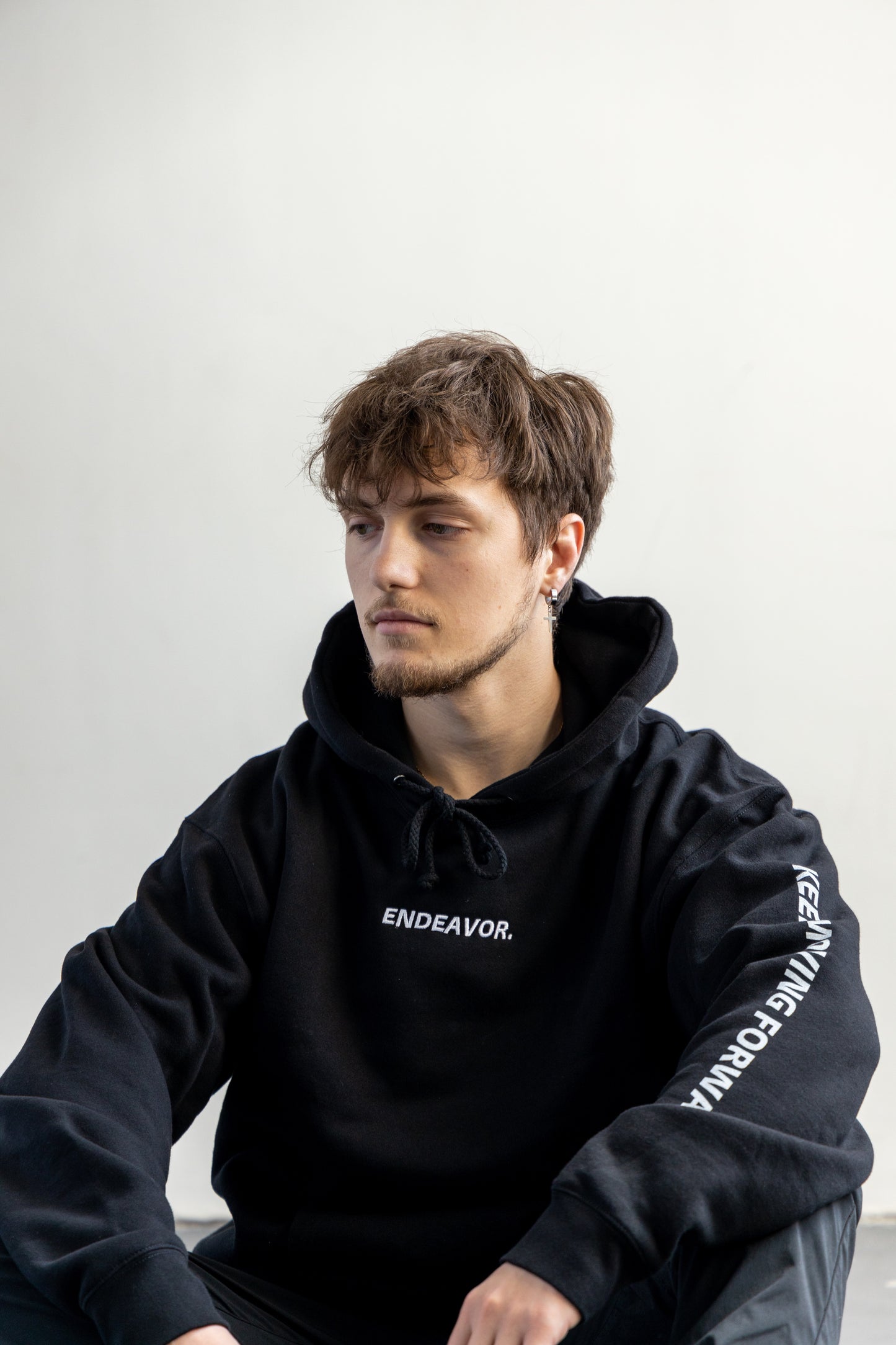 BLACK premium embroidered hoodie